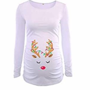Reindeer maternity shirt tunic - Christmas baby